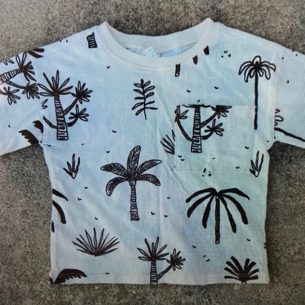Kids Palm Tree Print Short Sleeve Tee